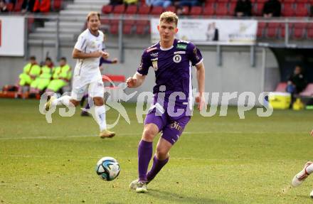 Fussball Bundesliga. SK Austria Klagenfurt gegen FC Blau Weiss Linz.  Nicolas Binder (Klagenfurt).  Klagenfurt, am 25.2.2024.
Foto: Kuess
www.qspictures.net
---
pressefotos, pressefotografie, kuess, qs, qspictures, sport, bild, bilder, bilddatenbank