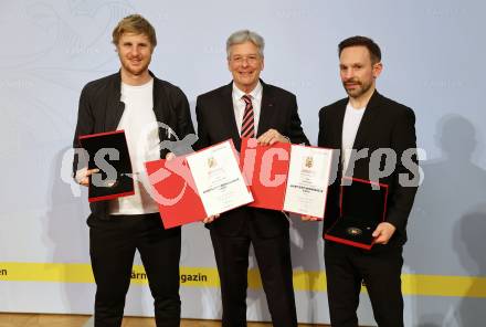 Eishockey, Fussball. Verleihung Sportleistungsmedaille in Gold. Martin Hinteregger, Landeshauptmann Peter Kaiser, Thomas Koch . Klagenfurt, am 29.2.2024.
Foto: Kuess
www.qspictures.net
---
pressefotos, pressefotografie, kuess, qs, qspictures, sport, bild, bilder, bilddatenbank