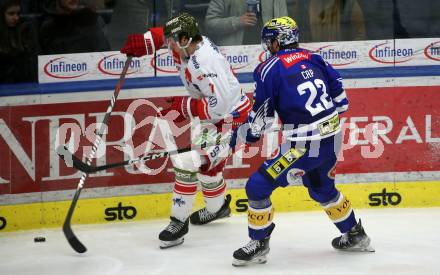 EBEL. Eishockey Bundesliga. EC VSV gegen HCB Suedtirol Alperia.  Ethan Cap, (VSV),   Pascal Brunner  (Bozen). Villach, am 5.3.2024.
Foto: Kuess
www.qspictures.net
---
pressefotos, pressefotografie, kuess, qs, qspictures, sport, bild, bilder, bilddatenbank