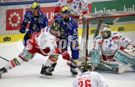 EBEL. Eishockey Bundesliga. EC VSV gegen HCB Suedtirol Alperia.  Andrew Desjardins, (VSV),     Sam Harvey, Dylan Di Perna  (Bozen). Villach, am 5.3.2024.
Foto: Kuess
www.qspictures.net
---
pressefotos, pressefotografie, kuess, qs, qspictures, sport, bild, bilder, bilddatenbank