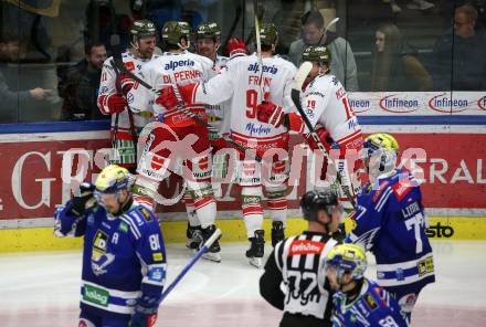 EBEL. Eishockey Bundesliga. EC VSV gegen HCB Suedtirol Alperia.   Torjubel  (Bozen). Villach, am 5.3.2024.
Foto: Kuess
www.qspictures.net
---
pressefotos, pressefotografie, kuess, qs, qspictures, sport, bild, bilder, bilddatenbank