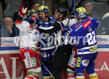 EBEL. Eishockey Bundesliga. EC VSV gegen HCB Suedtirol Alperia.  Maxime Golod, Ethan Cap, (VSV), Brad Mcclure    (Bozen). Villach, am 5.3.2024.
Foto: Kuess
www.qspictures.net
---
pressefotos, pressefotografie, kuess, qs, qspictures, sport, bild, bilder, bilddatenbank