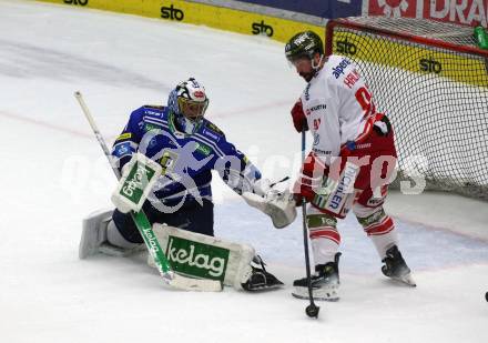 EBEL. Eishockey Bundesliga. EC VSV gegen HCB Suedtirol Alperia. Jean Philippe Lamoureux,  (VSV),   Michael Halmo  (Bozen). Villach, am 5.3.2024.
Foto: Kuess
www.qspictures.net
---
pressefotos, pressefotografie, kuess, qs, qspictures, sport, bild, bilder, bilddatenbank