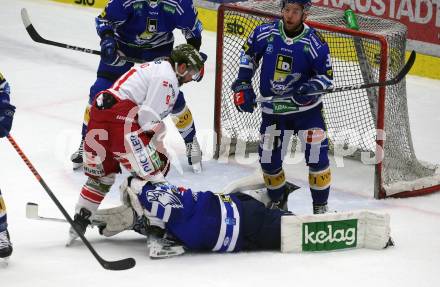 EBEL. Eishockey Bundesliga. EC VSV gegen HCB Suedtirol Alperia. Jean Philippe Lamoureux,  (VSV),  Michael Halmo   (Bozen). Villach, am 5.3.2024.
Foto: Kuess
www.qspictures.net
---
pressefotos, pressefotografie, kuess, qs, qspictures, sport, bild, bilder, bilddatenbank