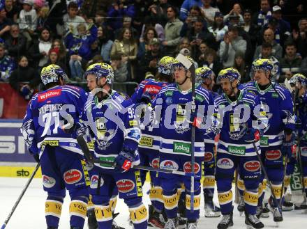 EBEL. Eishockey Bundesliga. EC VSV gegen HCB Suedtirol Alperia.   Jubel  (VSV). Villach, am 9.3.2024.
Foto: Kuess
www.qspictures.net
---
pressefotos, pressefotografie, kuess, qs, qspictures, sport, bild, bilder, bilddatenbank