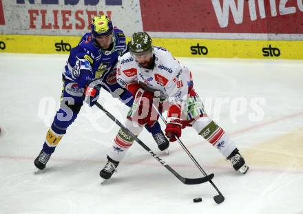 EBEL. Eishockey Bundesliga. EC VSV gegen HCB Suedtirol Alperia.  Felix Maxa, (VSV),   Michael Halmo   (Bozen). Villach, am 9.3.2024.
Foto: Kuess
www.qspictures.net
---
pressefotos, pressefotografie, kuess, qs, qspictures, sport, bild, bilder, bilddatenbank