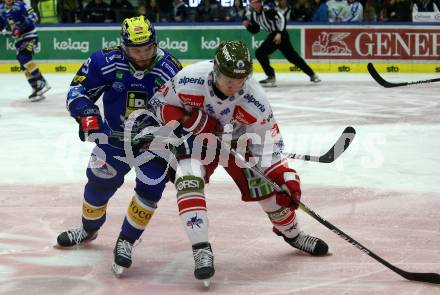 EBEL. Eishockey Bundesliga. EC VSV gegen HCB Suedtirol Alperia.  Alexander Rauchenwald, (VSV),   Leonardo Felicetti  (Bozen). Villach, am 9.3.2024.
Foto: Kuess
www.qspictures.net
---
pressefotos, pressefotografie, kuess, qs, qspictures, sport, bild, bilder, bilddatenbank