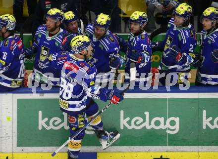 EBEL. Eishockey Bundesliga. EC VSV gegen HCB Suedtirol Alperia. Torjubel Blaz Tomazevic  (VSV). Villach, am 9.3.2024.
Foto: Kuess
www.qspictures.net
---
pressefotos, pressefotografie, kuess, qs, qspictures, sport, bild, bilder, bilddatenbank