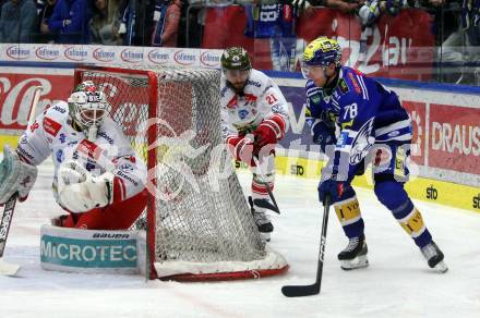 EBEL. Eishockey Bundesliga. EC VSV gegen HCB Suedtirol Alperia.  Felix Maxa, (VSV),   Sam Harvey  (Bozen). Villach, am 9.3.2024.
Foto: Kuess
www.qspictures.net
---
pressefotos, pressefotografie, kuess, qs, qspictures, sport, bild, bilder, bilddatenbank