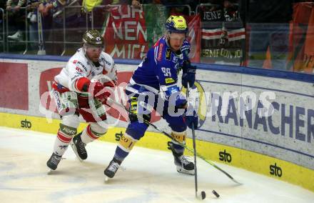 EBEL. Eishockey Bundesliga. EC VSV gegen HCB Suedtirol Alperia. Blaz Tomazevic,   (VSV), Joshua Teves   (Bozen). Villach, am 9.3.2024.
Foto: Kuess
www.qspictures.net
---
pressefotos, pressefotografie, kuess, qs, qspictures, sport, bild, bilder, bilddatenbank