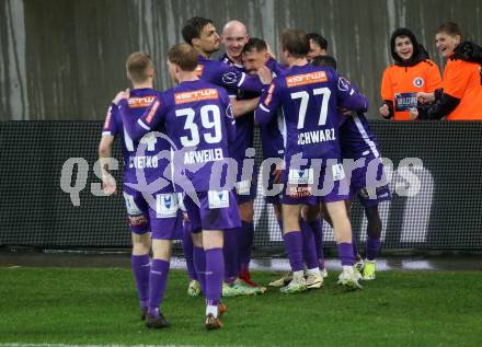 Fussball Bundesliga. SK Austria Klagenfurt gegen Rapid Wien.  Torjubel Christopher Wernitznig, (Klagenfurt). Klagenfurt, am 10.3.2024.
Foto: Kuess
www.qspictures.net
---
pressefotos, pressefotografie, kuess, qs, qspictures, sport, bild, bilder, bilddatenbank