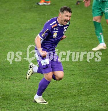 Fussball Bundesliga. SK Austria Klagenfurt gegen Rapid Wien. Torjubel Christopher Wernitznig,  (Klagenfurt). Klagenfurt, am 10.3.2024.
Foto: Kuess
www.qspictures.net
---
pressefotos, pressefotografie, kuess, qs, qspictures, sport, bild, bilder, bilddatenbank