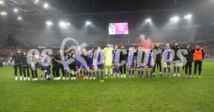 Fussball Bundesliga. SK Austria Klagenfurt gegen Rapid Wien.  Jubel Austria. Klagenfurt, am 10.3.2024.
Foto: Kuess
www.qspictures.net
---
pressefotos, pressefotografie, kuess, qs, qspictures, sport, bild, bilder, bilddatenbank