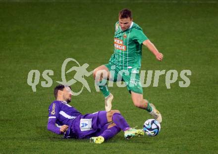 Fussball Bundesliga. SK Austria Klagenfurt gegen Rapid Wien. Thorsten Mahrer, (Klagenfurt), Matthias Seidl    (Rapid).  Klagenfurt, am 10.3.2024.
Foto: Kuess
www.qspictures.net
---
pressefotos, pressefotografie, kuess, qs, qspictures, sport, bild, bilder, bilddatenbank