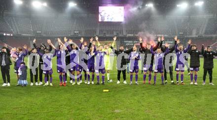 Fussball Bundesliga. SK Austria Klagenfurt gegen Rapid Wien.  Jubel  (Klagenfurt). Klagenfurt, am 10.3.2024.
Foto: Kuess
www.qspictures.net
---
pressefotos, pressefotografie, kuess, qs, qspictures, sport, bild, bilder, bilddatenbank