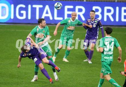 Fussball Bundesliga. SK Austria Klagenfurt gegen Rapid Wien.  Nicolas Binder,  (Klagenfurt),  Michael Sollbauer (Rapid).  Klagenfurt, am 10.3.2024.
Foto: Kuess
www.qspictures.net
---
pressefotos, pressefotografie, kuess, qs, qspictures, sport, bild, bilder, bilddatenbank