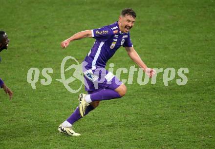 Fussball Bundesliga. SK Austria Klagenfurt gegen Rapid Wien. Torjubel Christopher Wernitznig,   (Klagenfurt). Klagenfurt, am 10.3.2024.
Foto: Kuess
www.qspictures.net
---
pressefotos, pressefotografie, kuess, qs, qspictures, sport, bild, bilder, bilddatenbank