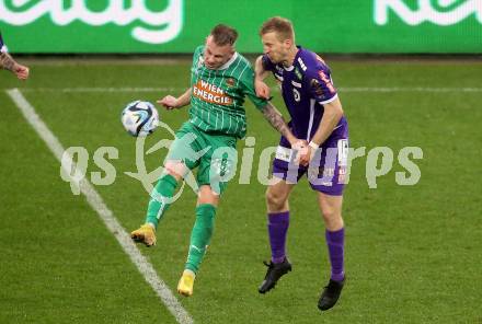 Fussball Bundesliga. SK Austria Klagenfurt gegen Rapid Wien. Christopher Cvetko,   (Klagenfurt),  Isak Alexander Jansson (Rapid).  Klagenfurt, am 10.3.2024.
Foto: Kuess
www.qspictures.net
---
pressefotos, pressefotografie, kuess, qs, qspictures, sport, bild, bilder, bilddatenbank