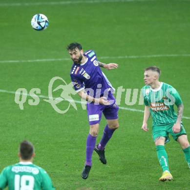 Fussball. Bundesliga. SK Austria Klagenfurt gegen Rapid  Wien.  Kosmas Gkezos   (Austria Klagenfurt).. Klagenfurt, 10.3.2024.
Foto: Kuess
---
pressefotos, pressefotografie, kuess, qs, qspictures, sport, bild, bilder, bilddatenbank