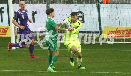 Fussball. Bundesliga. SK Austria Klagenfurt gegen Rapid  Wien.  Phillip Menzel   (Austria Klagenfurt),  Christoph Lang    (Rapid). Klagenfurt, 10.3.2024.
Foto: Kuess
---
pressefotos, pressefotografie, kuess, qs, qspictures, sport, bild, bilder, bilddatenbank