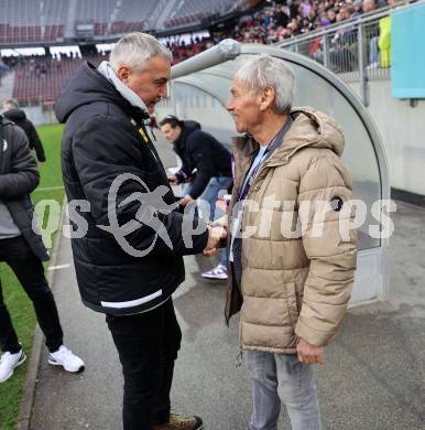 Fussball Bundesliga. SK Austria Klagenfurt gegen Rapid Wien.  Trainer Peter Pacult, Franz Hasil (Klagenfurt). Klagenfurt, am 10.3.2024.
Foto: Kuess
www.qspictures.net
---
pressefotos, pressefotografie, kuess, qs, qspictures, sport, bild, bilder, bilddatenbank