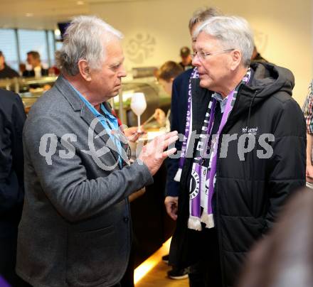 Fussball Bundesliga. SK Austria Klagenfurt gegen Rapid Wien.  Friedrich Koncilia, Landeshauptmann Peter Kaiser. Klagenfurt, am 10.3.2024.
Foto: Kuess
www.qspictures.net
---
pressefotos, pressefotografie, kuess, qs, qspictures, sport, bild, bilder, bilddatenbank