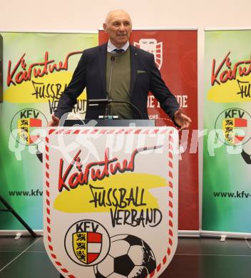 Fussball. Jahreshauptversammlung Kaerntner Fussballverband.  Manfred Mertel.. Klagenfurt, am 15.3.2024.
Foto: Kuess
---
pressefotos, pressefotografie, kuess, qs, qspictures, sport, bild, bilder, bilddatenbank