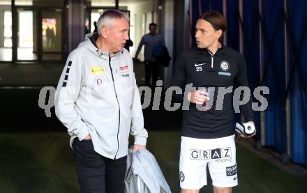 Fussball Bundesliga. SK Austria Klagenfurt gegen SK Puntigamer Sturm Graz.Trainer Peter Pacult, Stefan Hierlaender  (Klagenfurt).  Klagenfurt, am 17.3.2024.
Foto: Kuess
www.qspictures.net
---
pressefotos, pressefotografie, kuess, qs, qspictures, sport, bild, bilder, bilddatenbank