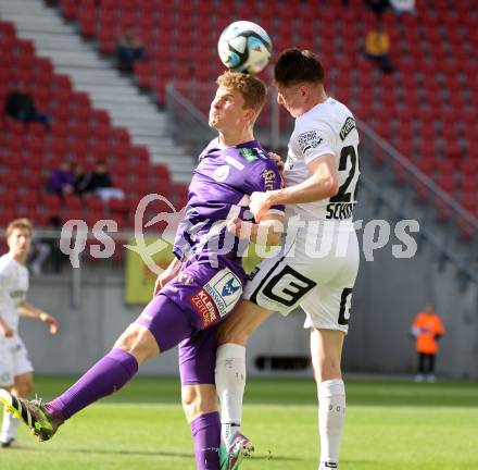 Fussball Bundesliga. SK Austria Klagenfurt gegen SK Puntigamer Sturm Graz.  Nicolas Binder,  (Klagenfurt),  David Schnegg (Graz).  Klagenfurt, am 17.3.2024.
Foto: Kuess
www.qspictures.net
---
pressefotos, pressefotografie, kuess, qs, qspictures, sport, bild, bilder, bilddatenbank