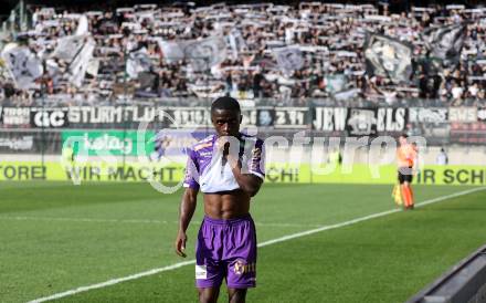 Fussball Bundesliga. SK Austria Klagenfurt gegen SK Puntigamer Sturm Graz.  Solomon Bonnah (Klagenfurt).  Klagenfurt, am 17.3.2024.
Foto: Kuess
www.qspictures.net
---
pressefotos, pressefotografie, kuess, qs, qspictures, sport, bild, bilder, bilddatenbank