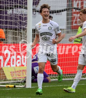 Fussball Bundesliga. SK Austria Klagenfurt gegen SK Puntigamer Sturm Graz.  Torjubel William Boving Vick   (Graz).  Klagenfurt, am 17.3.2024.
Foto: Kuess
www.qspictures.net
---
pressefotos, pressefotografie, kuess, qs, qspictures, sport, bild, bilder, bilddatenbank