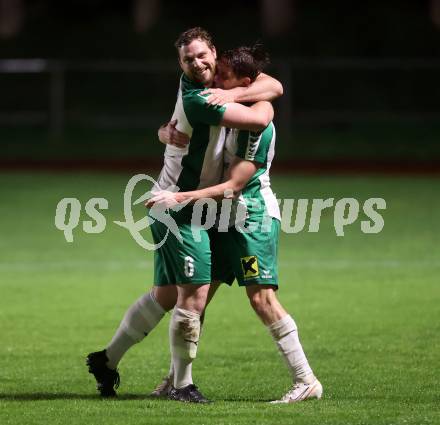 Fussball Kaertner Liga. Voelkermarkt gegen SAK.  Torjubel Valentin Safran, Lukas Ladinig,  (Voelkermarkt),   Voelkermarkt, am 28.3.2024.
Foto: Kuess
www.qspictures.net
---
pressefotos, pressefotografie, kuess, qs, qspictures, sport, bild, bilder, bilddatenbank