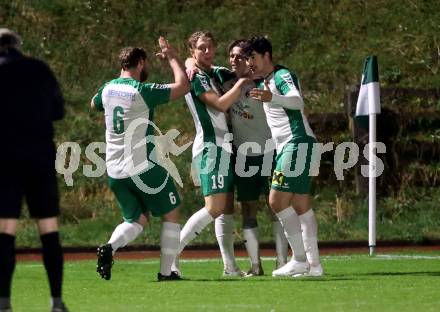 Fussball Kaertner Liga. Voelkermarkt gegen SAK.  Torjubel Raphael Lukas Kulterer, Anze Pisek, Valentin Safran, Lukas Ladinig  (Voelkermarkt),   Voelkermarkt, am 28.3.2024.
Foto: Kuess
www.qspictures.net
---
pressefotos, pressefotografie, kuess, qs, qspictures, sport, bild, bilder, bilddatenbank