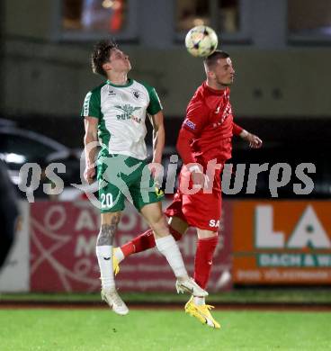 Fussball Kaertner Liga. Voelkermarkt gegen SAK.  Raphael Lukas Kulterer  (Voelkermarkt),  Zoran Vukovic  (SAK). Voelkermarkt, am 28.3.2024.
Foto: Kuess
www.qspictures.net
---
pressefotos, pressefotografie, kuess, qs, qspictures, sport, bild, bilder, bilddatenbank