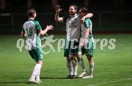 Fussball Kaertner Liga. Voelkermarkt gegen SAK.  Torjubel Valentin Safran, Lukas Ladinig, Raphael Lukas Kulterer,  (Voelkermarkt),   Voelkermarkt, am 28.3.2024.
Foto: Kuess
www.qspictures.net
---
pressefotos, pressefotografie, kuess, qs, qspictures, sport, bild, bilder, bilddatenbank