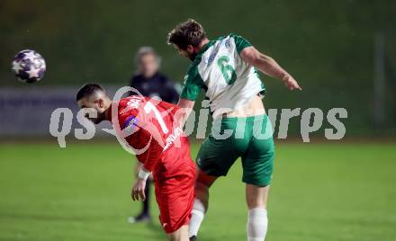 Fussball Kaertner Liga. Voelkermarkt gegen SAK.  Lukas Ladinig  (Voelkermarkt),  Hrvoje Jakovljevic (SAK). Voelkermarkt, am 28.3.2024.
Foto: Kuess
www.qspictures.net
---
pressefotos, pressefotografie, kuess, qs, qspictures, sport, bild, bilder, bilddatenbank