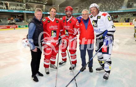 Eishockey. Promispiel. Klagenfurt gegen Villach.  Arno Arthofer, Dieter Kalt, Sandro Zakany,  Dieter Kalt sen., Engelbert Linder. KLagenfurt, am 27.4.2024.
Foto: Kuess
www.qspictures.net
---
pressefotos, pressefotografie, kuess, qs, qspictures, sport, bild, bilder, bilddatenbank