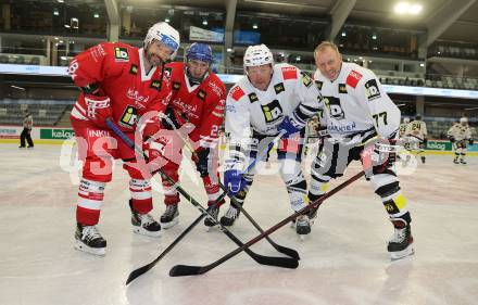 Eishockey. Promispiel. Klagenfurt gegen Villach. Thomas Koch, Denise Altmann,  (Klagenfurt), Engelbert Linder, Stefan Koebek   (Villach). KLagenfurt, am 27.4.2024.
Foto: Kuess
www.qspictures.net
---
pressefotos, pressefotografie, kuess, qs, qspictures, sport, bild, bilder, bilddatenbank