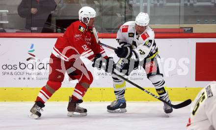 Eishockey. Promispiel. Klagenfurt gegen Villach.  Thomas Thommy Cijan, (Klagenfurt),  Gerhard Thomasser  (Villach). KLagenfurt, am 27.4.2024.
Foto: Kuess
www.qspictures.net
---
pressefotos, pressefotografie, kuess, qs, qspictures, sport, bild, bilder, bilddatenbank