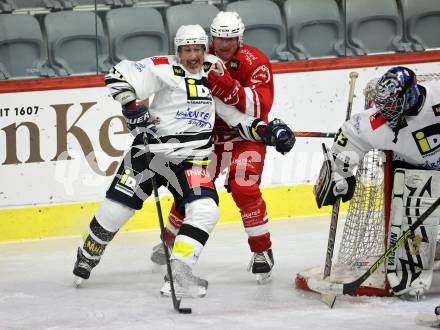 Eishockey. Promispiel. Klagenfurt gegen Villach. Hans Sulzer,  (Klagenfurt),  Dany Bousquet  (Villach). KLagenfurt, am 27.4.2024.
Foto: Kuess
www.qspictures.net
---
pressefotos, pressefotografie, kuess, qs, qspictures, sport, bild, bilder, bilddatenbank