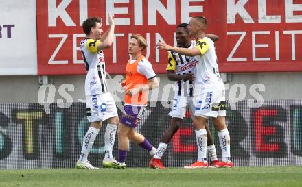 Fussball Bundesliga. SK Austria Klagenfurt gegen LASK. Torjubel Marin Ljubicic (LASK).  Klagenfurt, am 5.5.2024.
Foto: Kuess
www.qspictures.net
---
pressefotos, pressefotografie, kuess, qs, qspictures, sport, bild, bilder, bilddatenbank