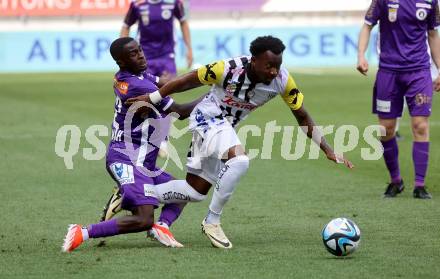 Fussball Bundesliga. SK Austria Klagenfurt gegen LASK.  Solomon Bonnah, (Klagenfurt), George Bello   (LASK).  Klagenfurt, am 5.5.2024.
Foto: Kuess
www.qspictures.net
---
pressefotos, pressefotografie, kuess, qs, qspictures, sport, bild, bilder, bilddatenbank