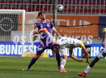 Fussball Bundesliga. SK Austria Klagenfurt gegen LASK.  Thorsten Mahrer, (Klagenfurt), Marin Ljubicic   (LASK).  Klagenfurt, am 5.5.2024.
Foto: Kuess
www.qspictures.net
---
pressefotos, pressefotografie, kuess, qs, qspictures, sport, bild, bilder, bilddatenbank