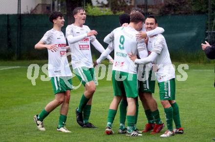 Fussball. Kaerntner Liga. Donau gegen SAK. Torjubel (Donau).  Klagenfurt, 8.5.2024.
Foto: Kuess
www.qspictures.net
---
pressefotos, pressefotografie, kuess, qs, qspictures, sport, bild, bilder, bilddatenbank