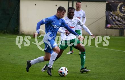 Fussball. Kaerntner Liga. Donau gegen SAK. Boyo Jarjue  (Donau),  Timo Guenther Drussnitzer (SAK).  Klagenfurt, 8.5.2024.
Foto: Kuess
www.qspictures.net
---
pressefotos, pressefotografie, kuess, qs, qspictures, sport, bild, bilder, bilddatenbank