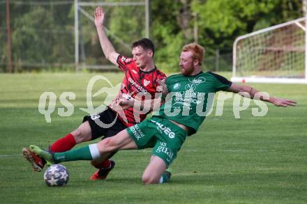 Fussball. Kaerntner Liga. Ferlach Atus gegen Lendorf.  Alexander Weiss  (Ferlach),  Christian Wernisch  (Lendorf).  Ferlach, 11.5.2024.
Foto: Kuess
www.qspictures.net
---
pressefotos, pressefotografie, kuess, qs, qspictures, sport, bild, bilder, bilddatenbank