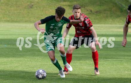 Fussball. Kaerntner Liga. Ferlach Atus gegen Lendorf.  Florian Verdel  (Ferlach),  Johannes Brunner (Lendorf).  Ferlach, 11.5.2024.
Foto: Kuess
www.qspictures.net
---
pressefotos, pressefotografie, kuess, qs, qspictures, sport, bild, bilder, bilddatenbank