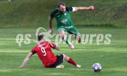 Fussball. Kaerntner Liga. Ferlach Atus gegen Lendorf.   Hannes Marcel Schwarz (Ferlach),  Mario Zagler (Lendorf).  Ferlach, 11.5.2024.
Foto: Kuess
www.qspictures.net
---
pressefotos, pressefotografie, kuess, qs, qspictures, sport, bild, bilder, bilddatenbank