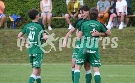 Fussball. Kaerntner Liga. Ferlach Atus gegen Lendorf.   Torjubel Sandro Christoph Morgenstern (Lendorf).  Ferlach, 11.5.2024.
Foto: Kuess
www.qspictures.net
---
pressefotos, pressefotografie, kuess, qs, qspictures, sport, bild, bilder, bilddatenbank