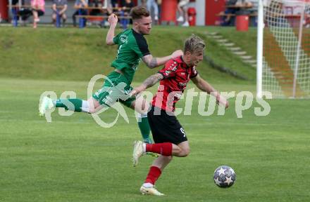 Fussball. Kaerntner Liga. Ferlach Atus gegen Lendorf.   Hannes Marcel Schwarz (Ferlach), Mario Rumbold  (Lendorf).  Ferlach, 11.5.2024.
Foto: Kuess
www.qspictures.net
---
pressefotos, pressefotografie, kuess, qs, qspictures, sport, bild, bilder, bilddatenbank